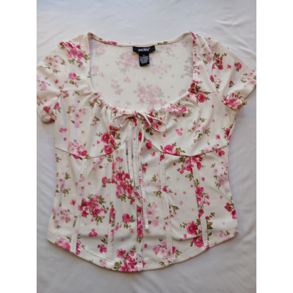 Y2K Just Polly coquette summer top. Size M girly summer top.